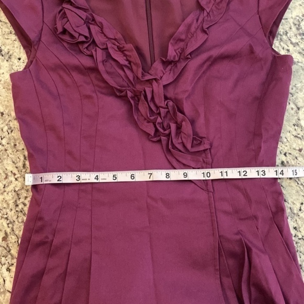 Kay Unger purple ruffle collar flare dress T8 - Picture 12 of 12